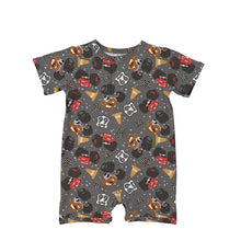 Load image into Gallery viewer, Monster Truck Mayhem Bamboo Snap Romper | Monster Truck Baby Outfit
