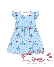 Load image into Gallery viewer, USAF Bamboo Ruffle Twirl Dress for Girls | Air Force Dress