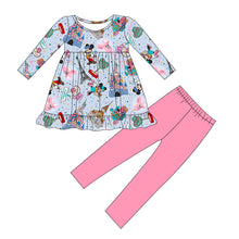 Load image into Gallery viewer, Magical Paris Bamboo Peplum Leggings Set | Girls Bamboo Outfit