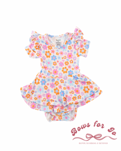 Load image into Gallery viewer, Daisy Daydream Bamboo Bodysuit Twirl Dress for Baby Girls | Floral Outfit
