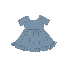Load image into Gallery viewer, Denim Bamboo Twirl Dress for Girls | Soft Boutique Bamboo Dress