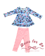 Load image into Gallery viewer, Magical Paris Bamboo Peplum Leggings Set | Girls Bamboo Outfit