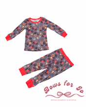 Load image into Gallery viewer, Monster Truck Mayhem Bamboo Two-Piece Pajama Set for Kids | Monster Truck Pajamas