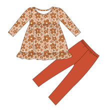 Load image into Gallery viewer, Groovy Blooms Bamboo Peplum and Leggings Set
