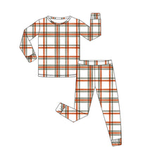 Load image into Gallery viewer, Winter Plaid Bamboo Kids Two Piece Set
