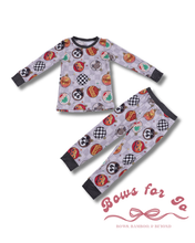 Load image into Gallery viewer, Vroom-y Christmas Bamboo Kids Two Piece Set
