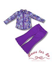 Load image into Gallery viewer, Tangled Blooms Athletic Flares and zip up
