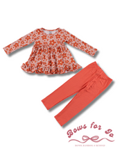 Load image into Gallery viewer, Groovy Blooms Bamboo Peplum and Leggings Set
