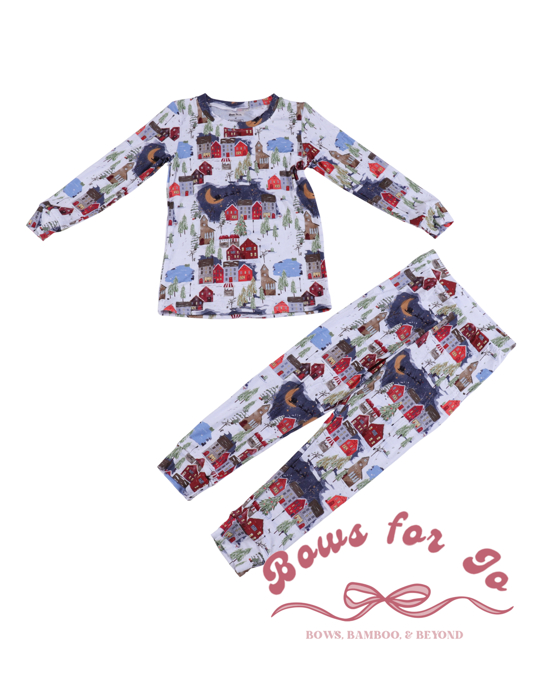 Christmas Village Bamboo Kids Two Piece Set
