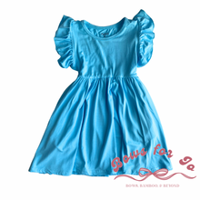 Load image into Gallery viewer, Cindy Blue Ruffle Twirl Dress
