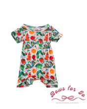 Load image into Gallery viewer, Hungry Little Learner Bamboo Snap Romper | Back to School Baby Outfit
