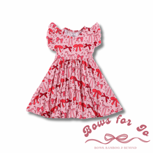 Load image into Gallery viewer, Cupid&#39;s Bows Ruffle Twirl Dress
