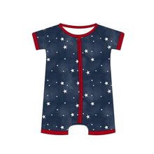 Load image into Gallery viewer, Star Spangled Bamboo Zippy | Patriotic Baby Sleeper &amp; Romper

