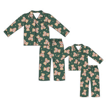 Load image into Gallery viewer, Holiday Hugs ADULT Bamboo Pajama Set- PREORDER tat 8-10 weeks before shipping
