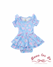 Load image into Gallery viewer, Blushing Blossoms Bamboo Bodysuit Twirl Dress for Baby Girls | Floral Outfit

