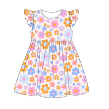 Load image into Gallery viewer, Daisy Daydream Bamboo Ruffle Twirl Dress for Girls | Girls Floral Dress
