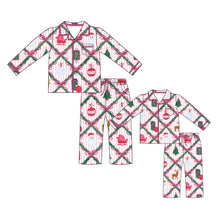 Load image into Gallery viewer, Christmas Charm ADULT Bamboo Pajama Set- PREORDER tat 8-10 weeks before shipping
