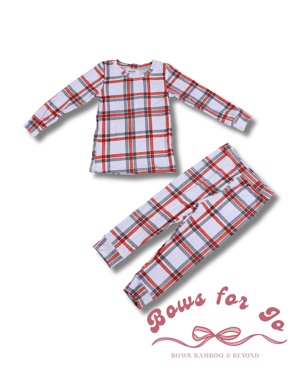 Winter Plaid Bamboo Kids Two Piece Set