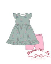 Load image into Gallery viewer, Flamingo Fun Bamboo Peplum and Shorts Set
