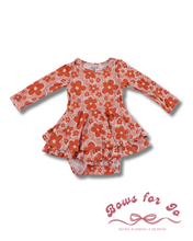 Load image into Gallery viewer, Groovy Blooms Bamboo Twirl Bodysuit Romper
