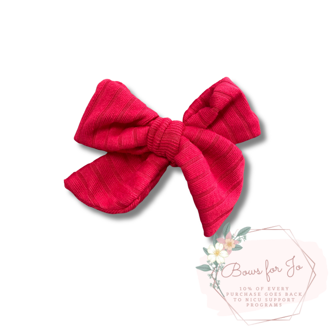 Solid Rib Knit Darling Bows