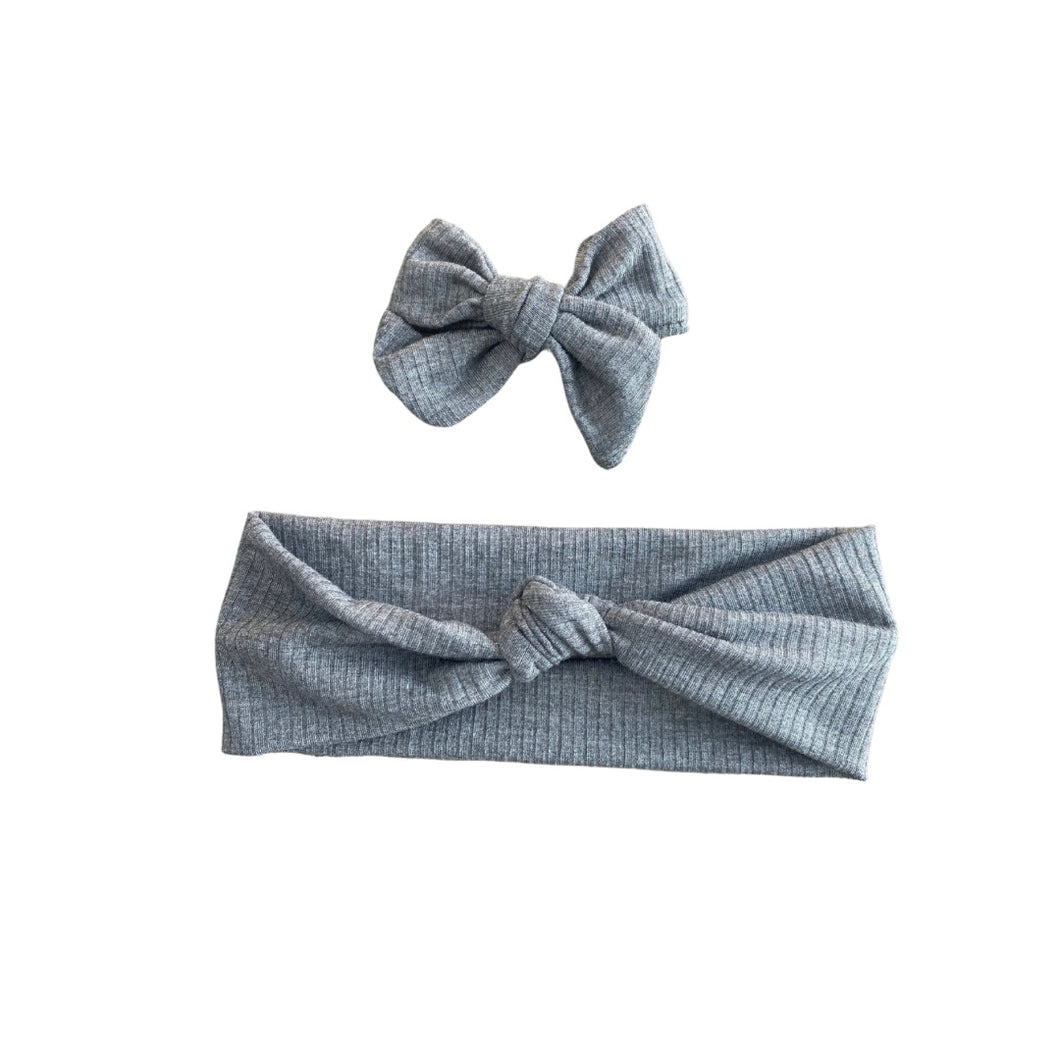 Heather Grey Darlings and Knotted Headband